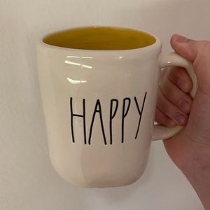 New Rae Dunn happy mug yellow
